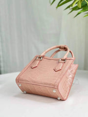 Womens Mini Shiny Crocodile Leather Top Handle Bag