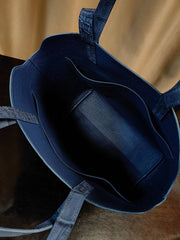 Nubuck Crocodile Leather Shopper Tote Bag