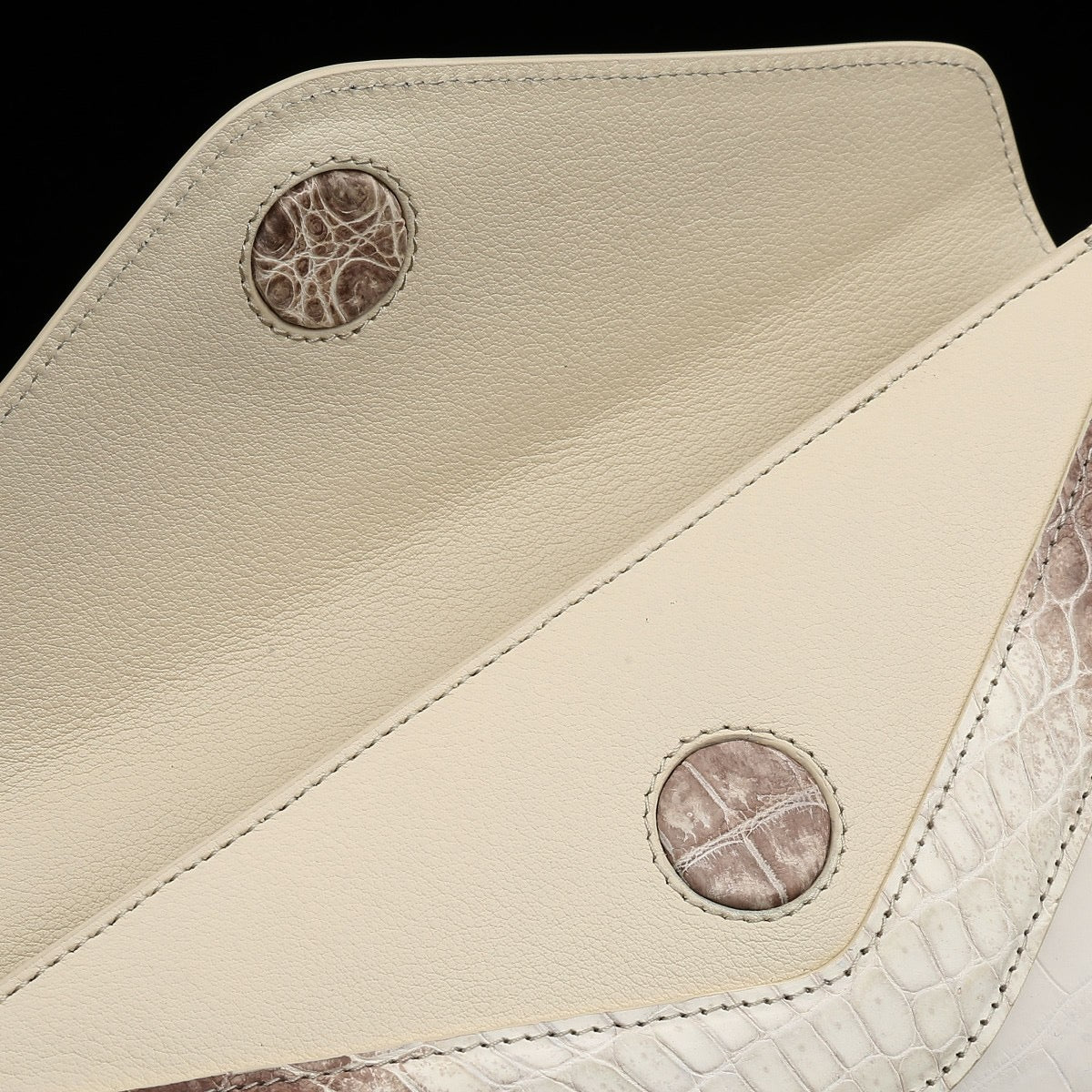 Himalayan White Crocodile Leather Clutch Shoulder Bag