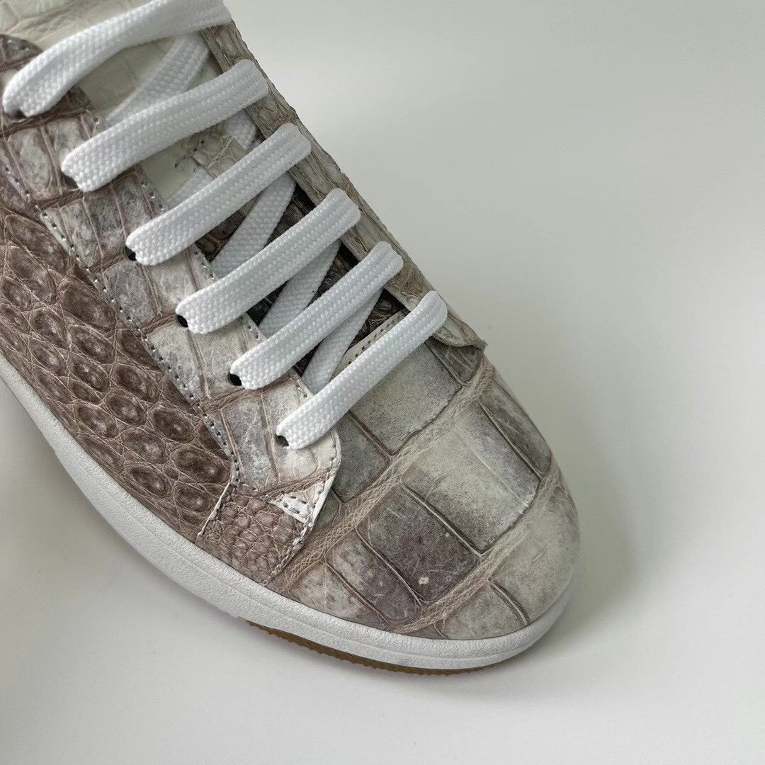 Giày bốt cổ thấp da cá sấu nam phong cách thường ngày