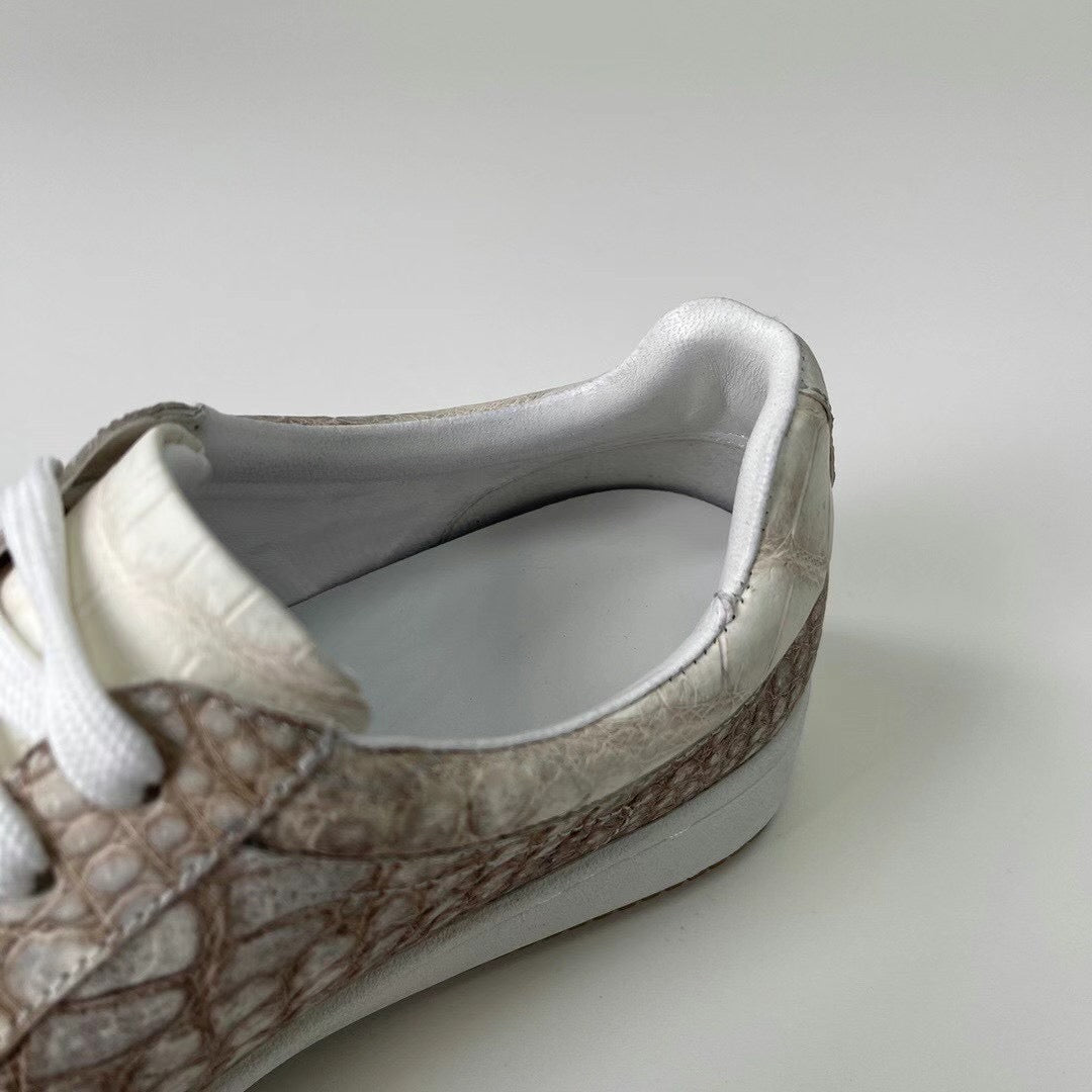 Giày bốt cổ thấp da cá sấu nam phong cách thường ngày