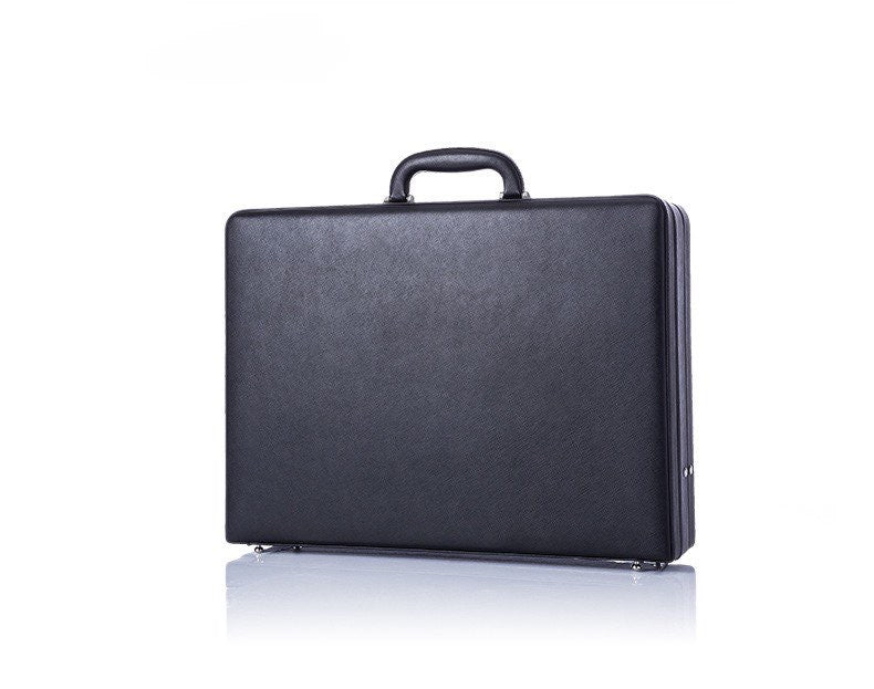 Leather Large Business Attache Case With Password