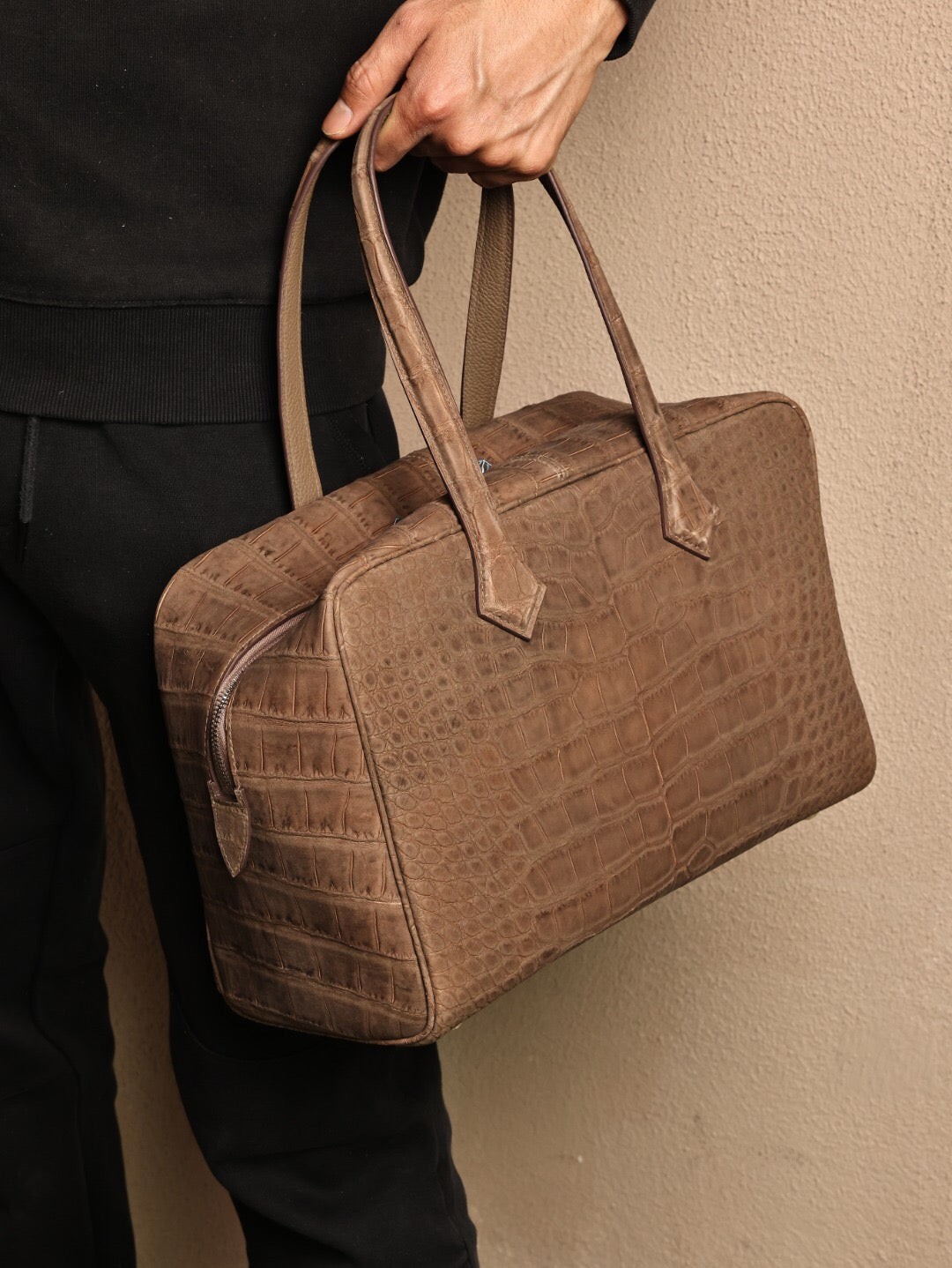 Genuine Crocodile Leather Weekend Tote Bag