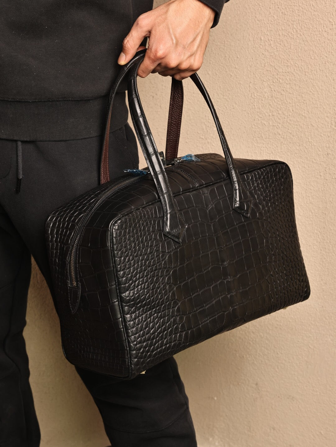 Genuine Crocodile Leather Weekend Tote Bag