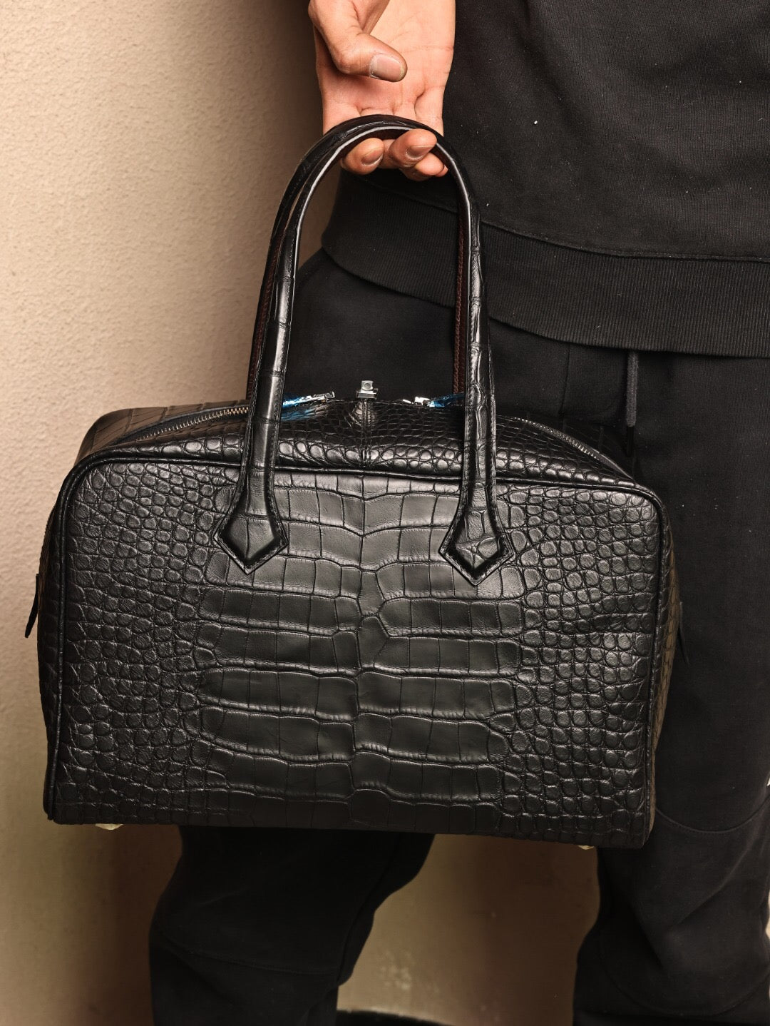 Genuine Crocodile Leather Weekend Tote Bag