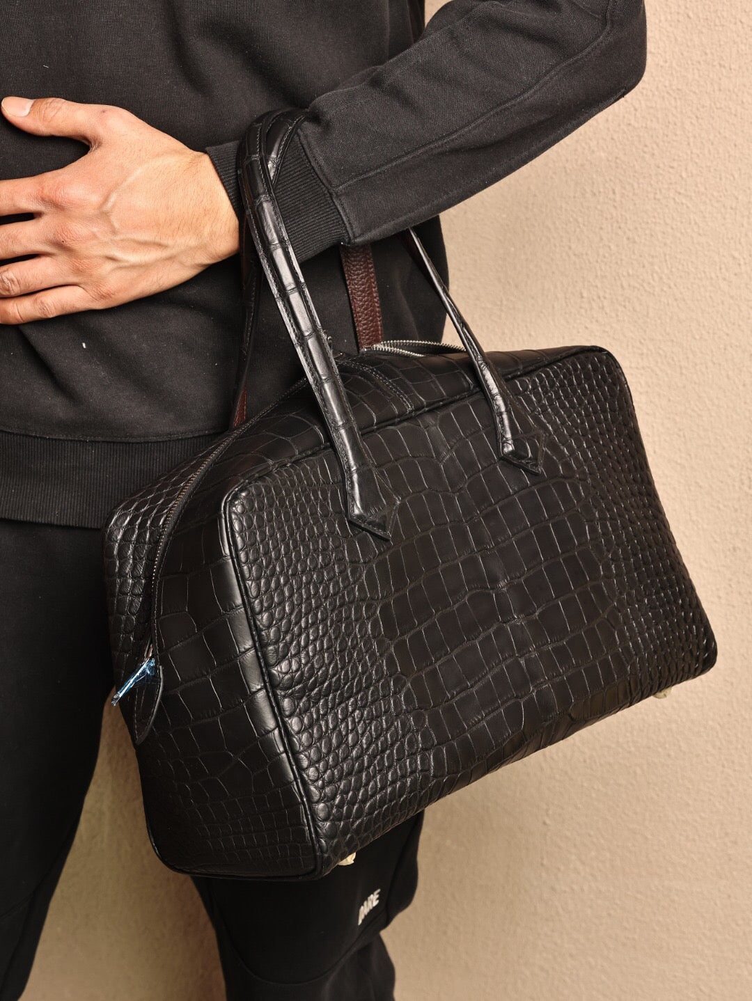 Genuine Crocodile Leather Weekend Tote Bag