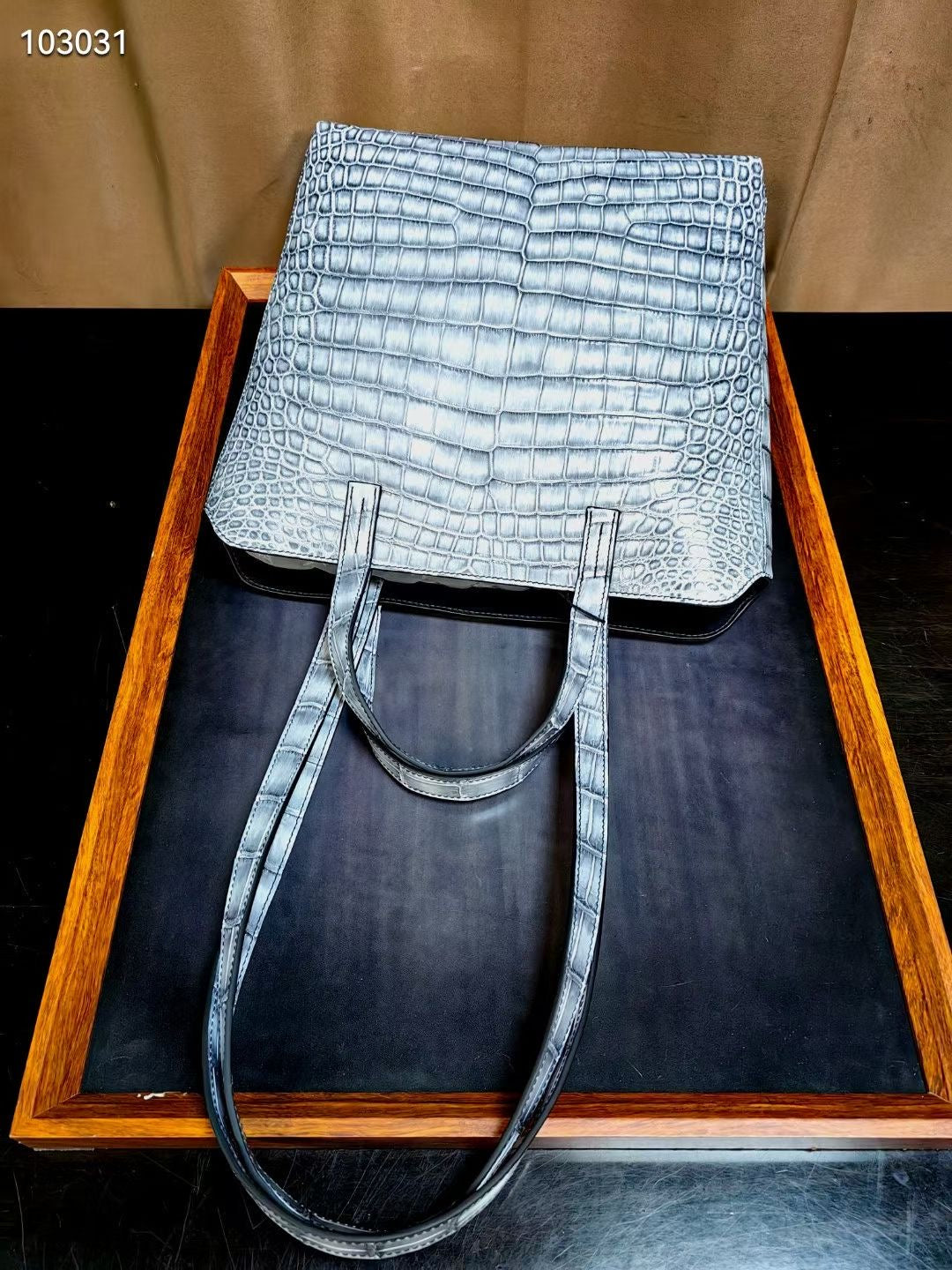 Vintage Crocodile Leather Laptop Business Shopper Bag