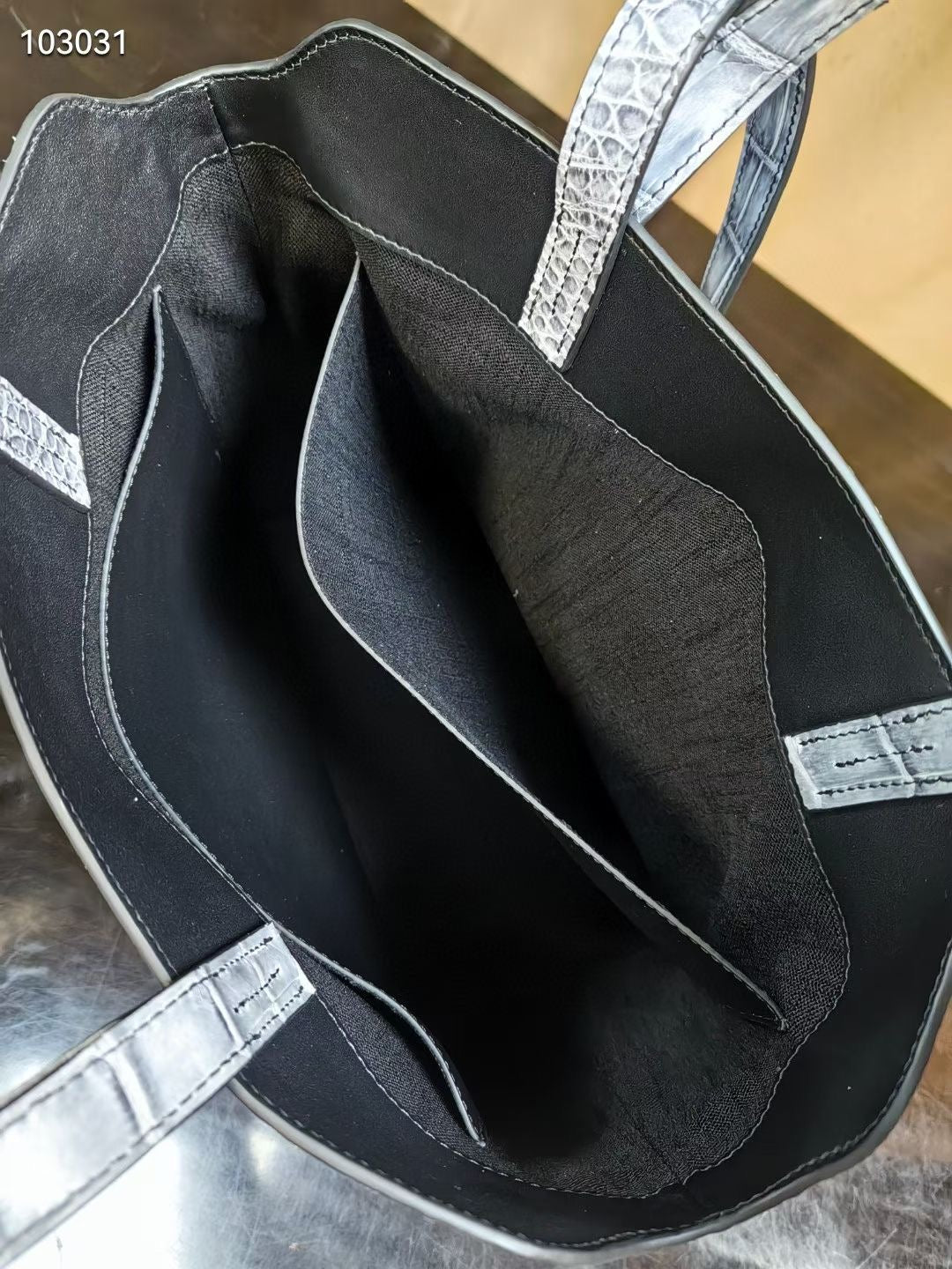 Vintage Crocodile Leather Laptop Business Shopper Bag