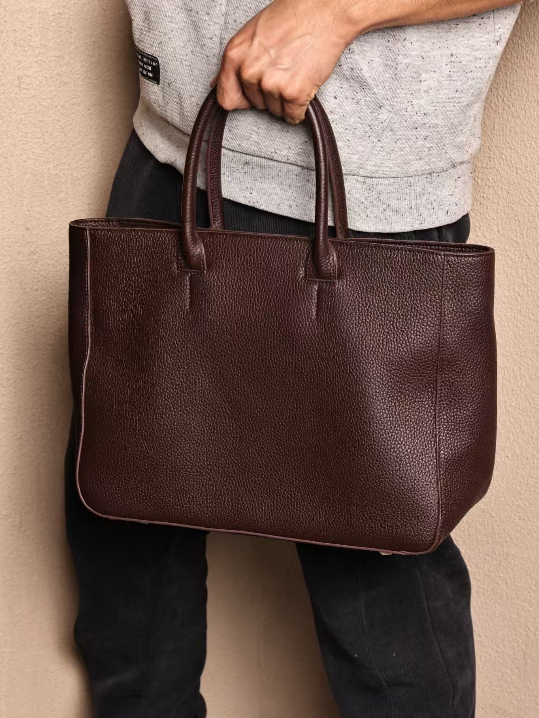 Leather Large Tote Cross Body Bag