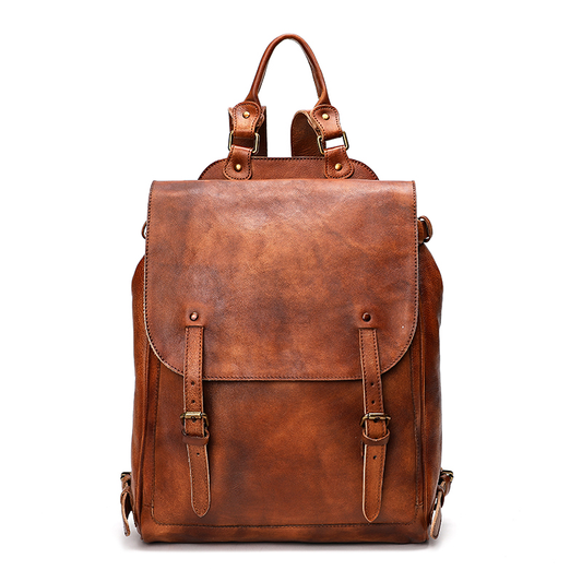 Vegetable Tanning Leather Large Backpack