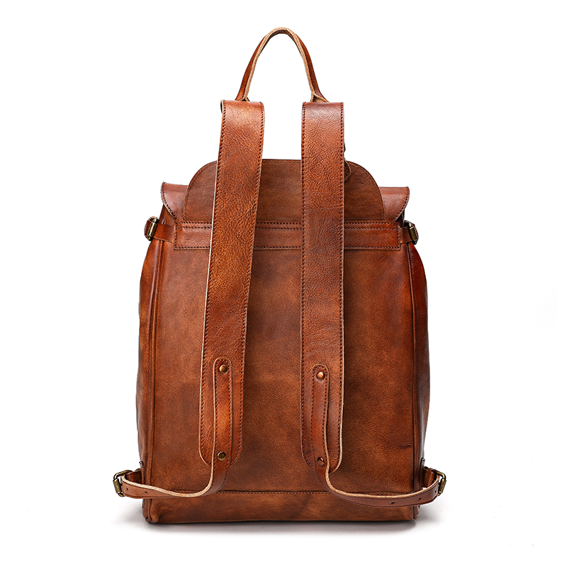 Vegetable Tanning Leather Large Backpack