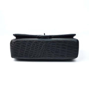 Crocodile Leather Double Flap Chain Shoulder Bag