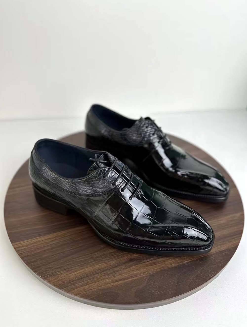 Crocodile Shoes Crocodile Shoe Mens Vintage Wine Red Business Lace Up Dress Shoes