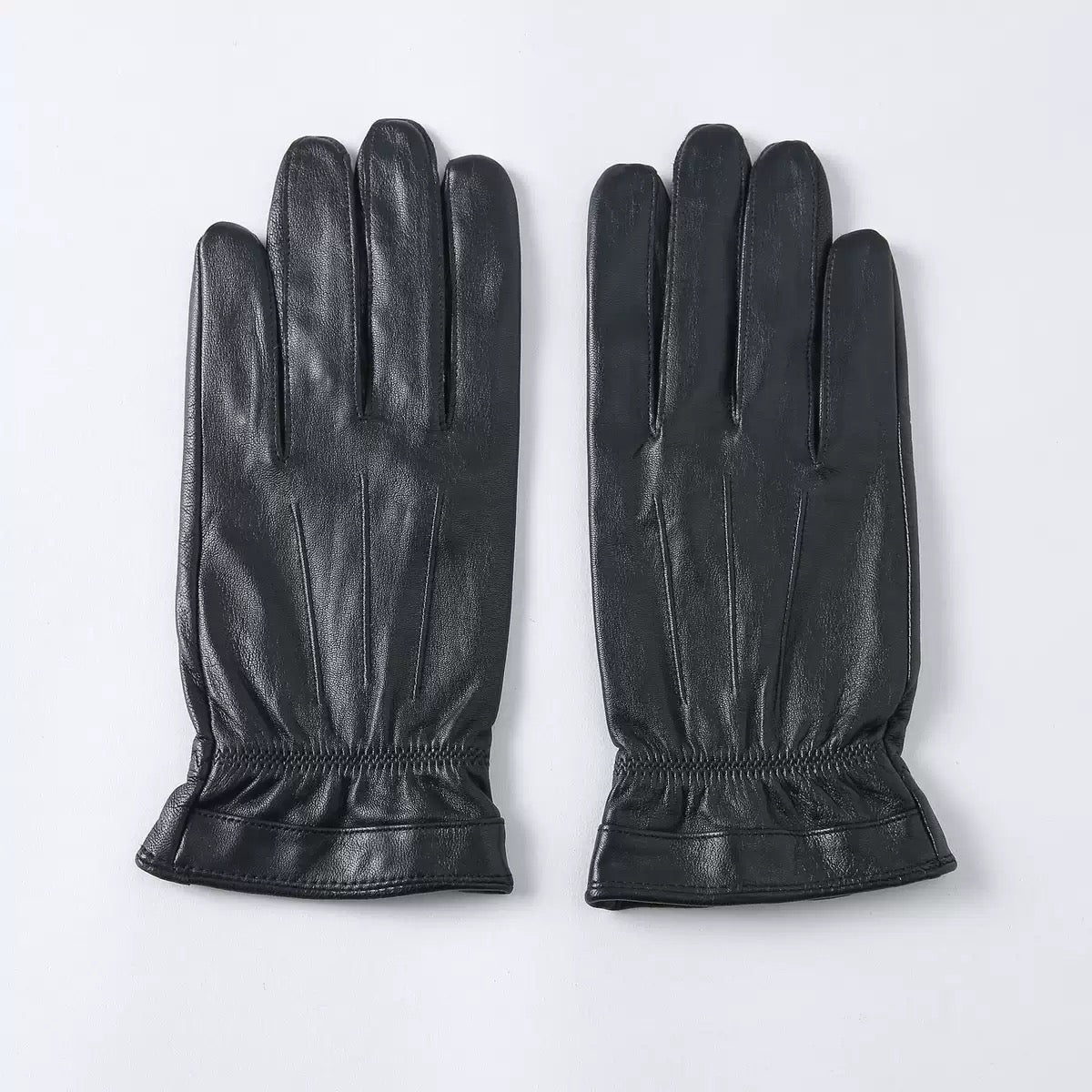 Men's Basic Leather Gloves Black