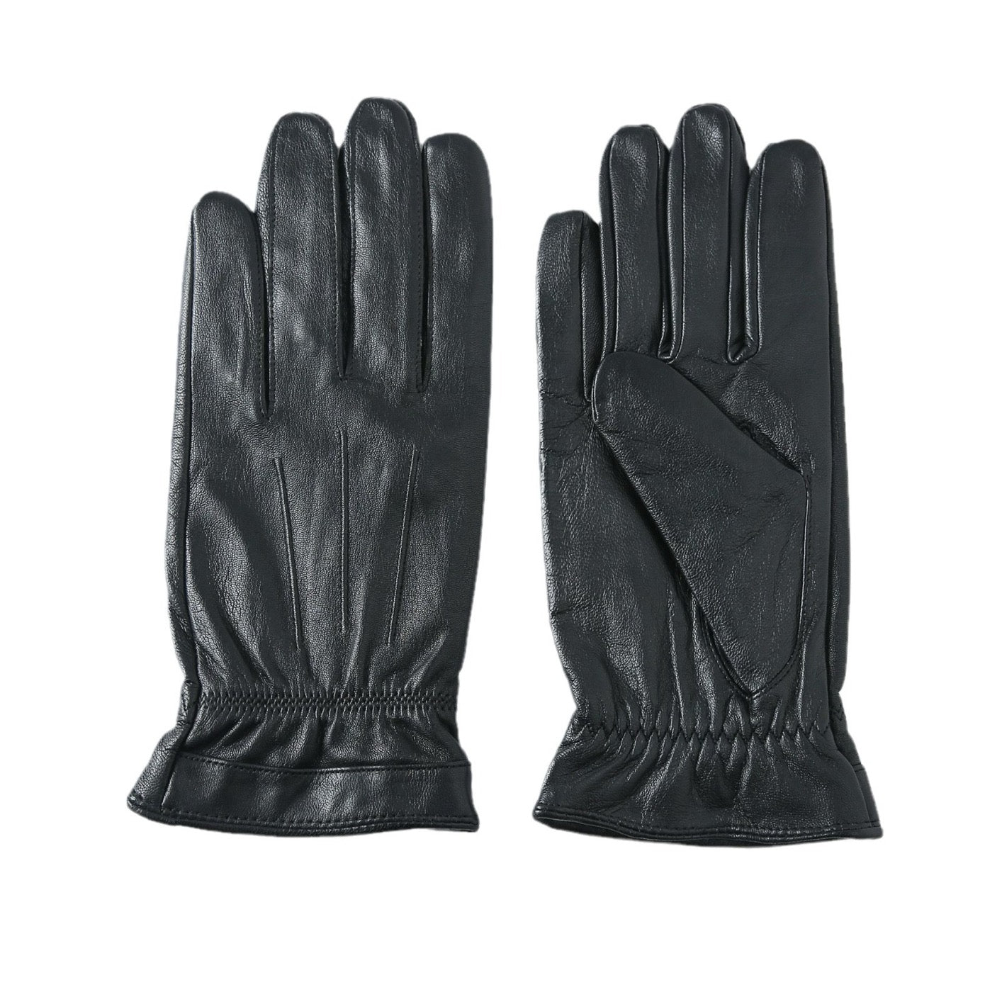 Men's Basic Leather Gloves Black