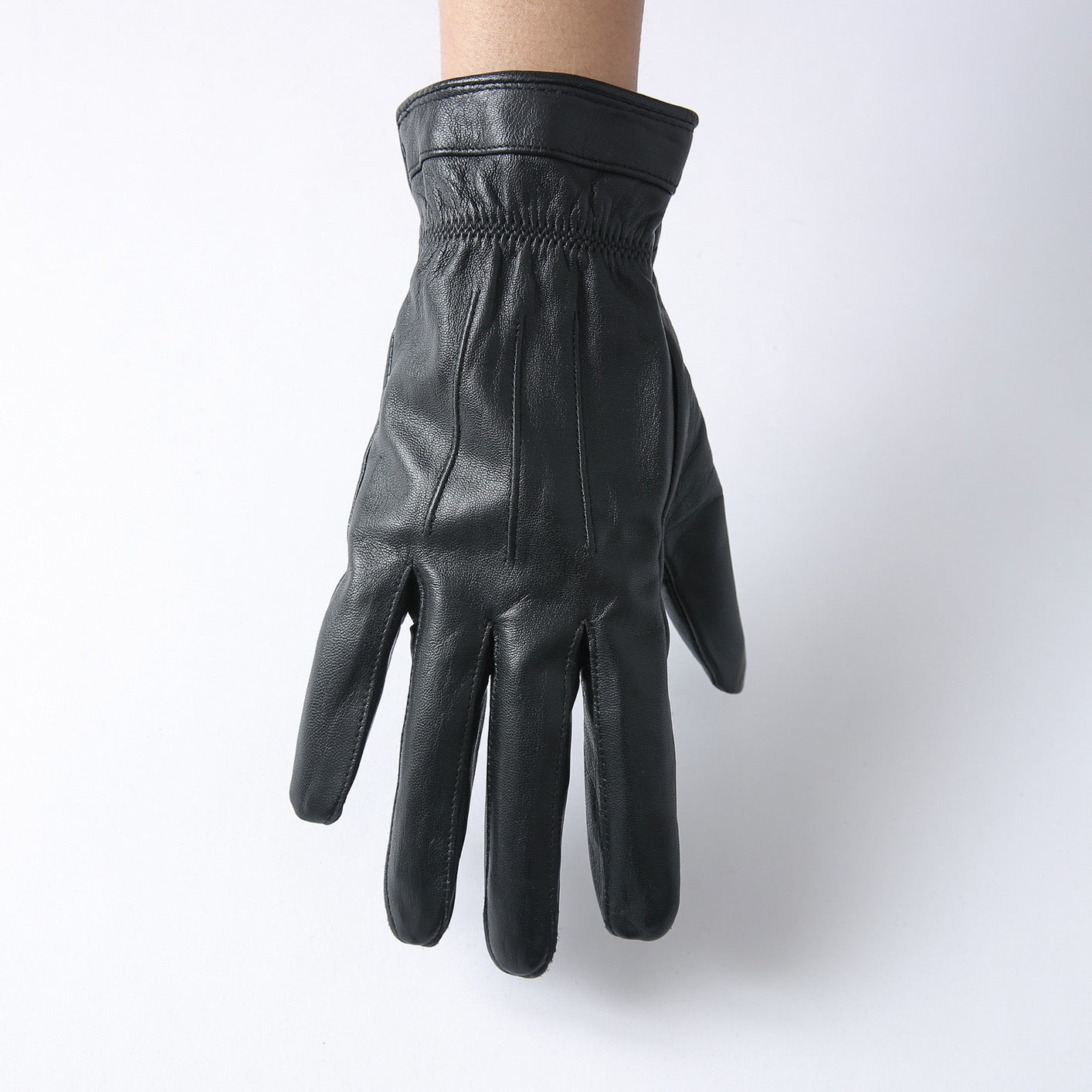 Men's Basic Leather Gloves Black