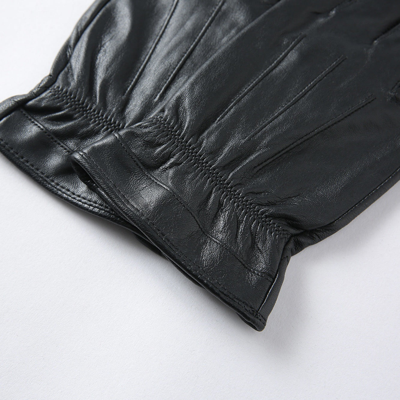 Men's Basic Leather Gloves Black