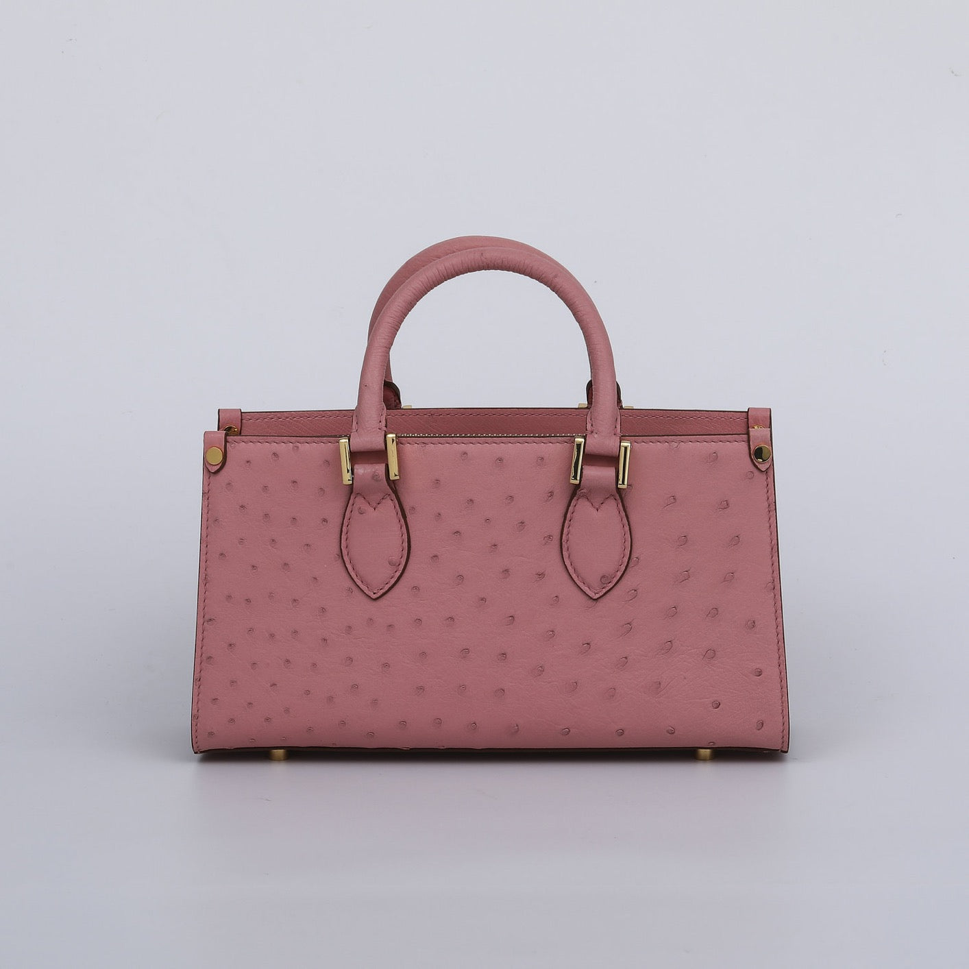 Womens Genuine Ostrich Skin Leathe Top Handle Satchel Bag