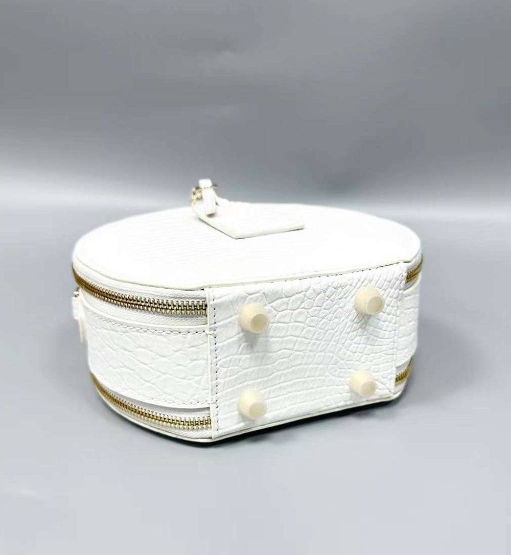 Womens Crocodile Leather Handle Bag , Crocodile Skin Leather  Round Circle Apple Bag