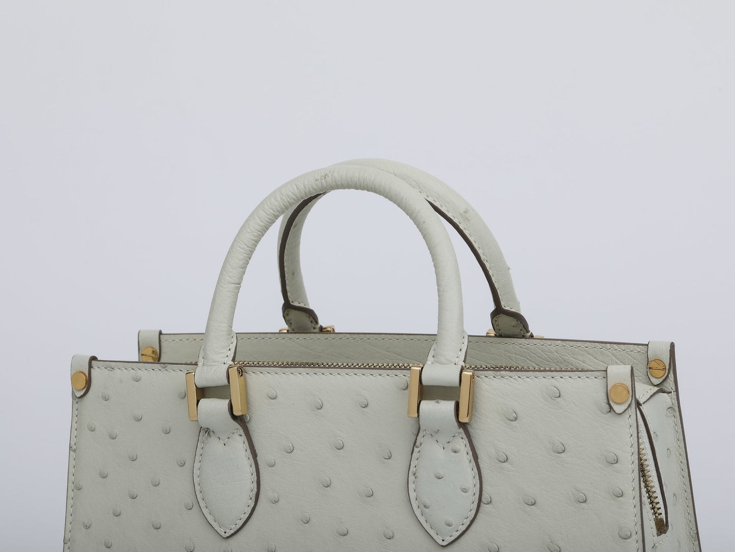 Womens Genuine Ostrich Skin Leathe Top Handle Satchel Bag