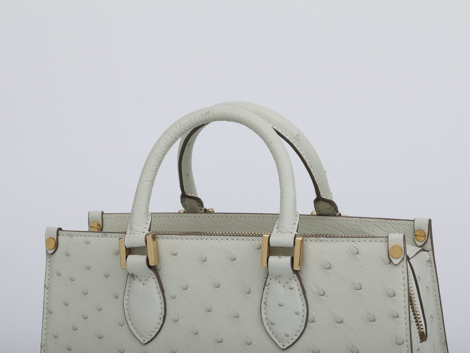 Womens Genuine Ostrich Skin Leathe Top Handle Satchel Bag