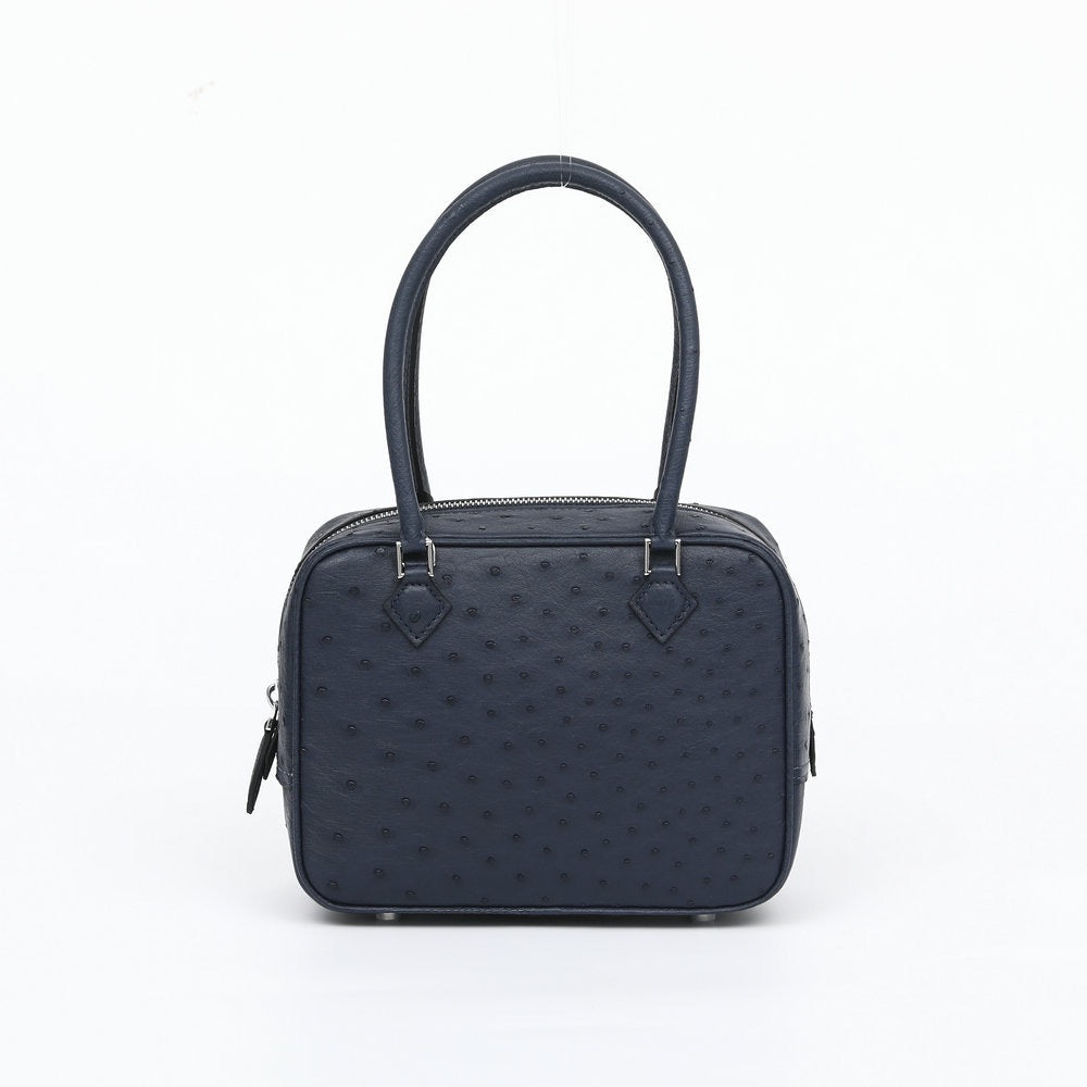 Womens Genuine Ostrich Skin Leathe Top Handle Bag