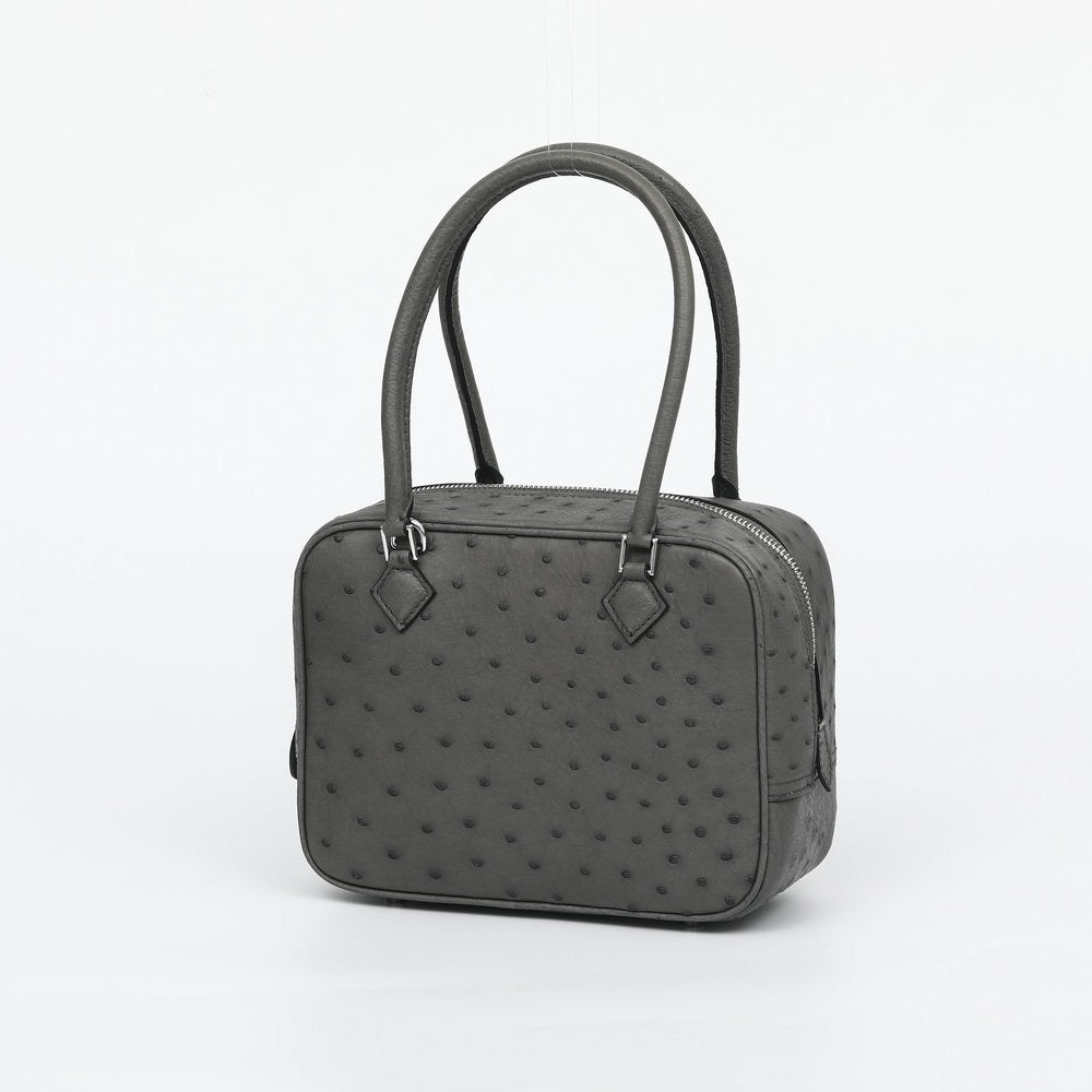 Womens Genuine Ostrich Skin Leathe Top Handle Bag