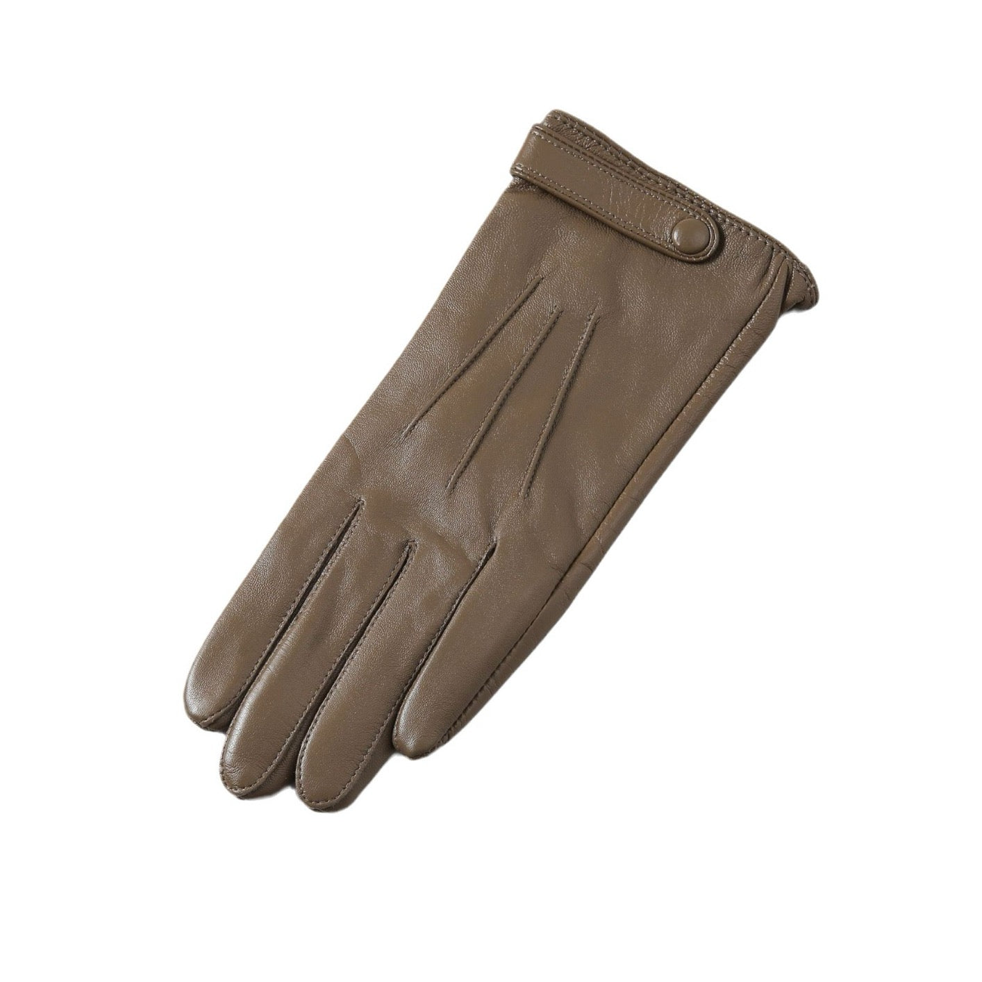 Women's Soft Goatskin Leather Fashion Snap Cuff Gloves
