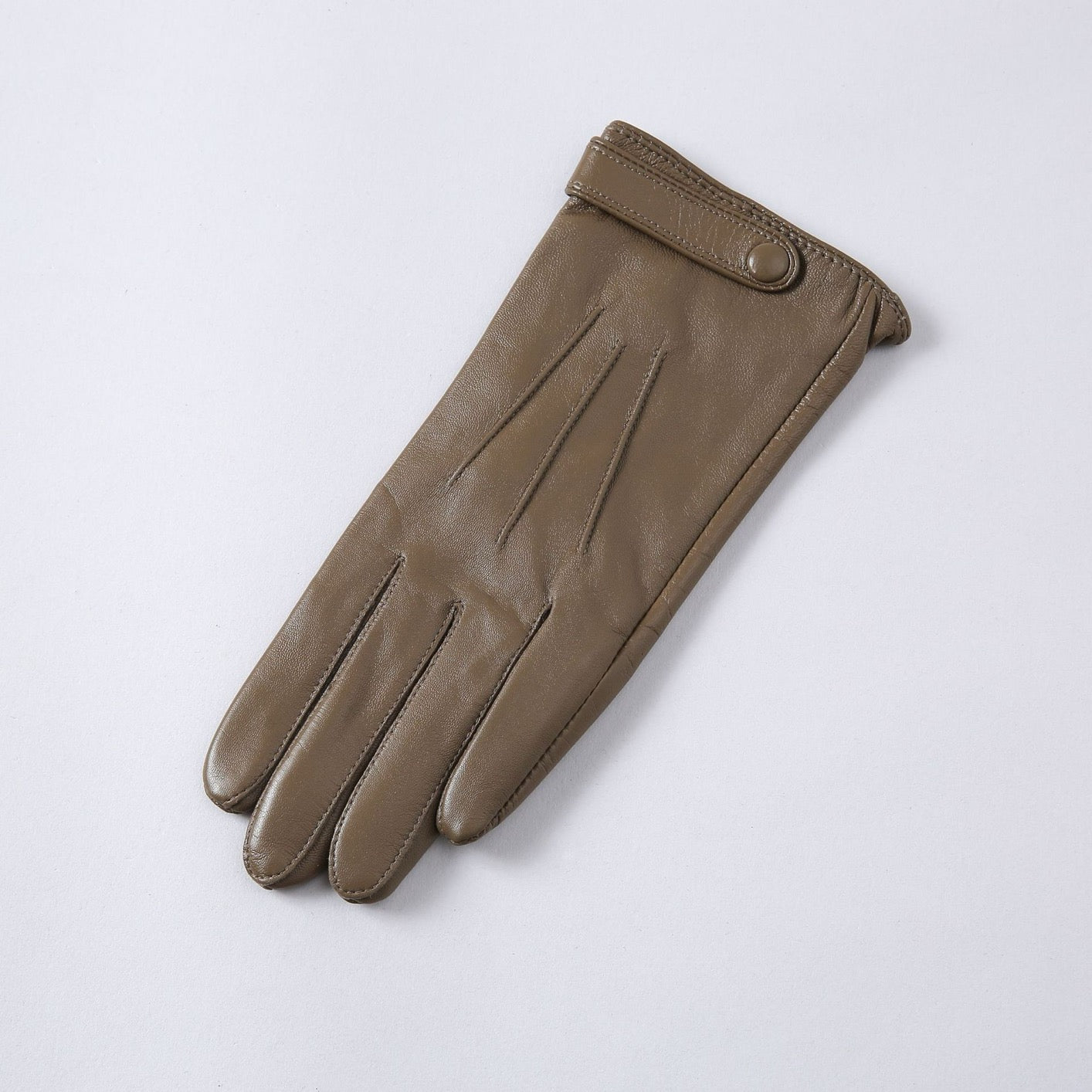 Women's Soft Goatskin Leather Fashion Snap Cuff Gloves