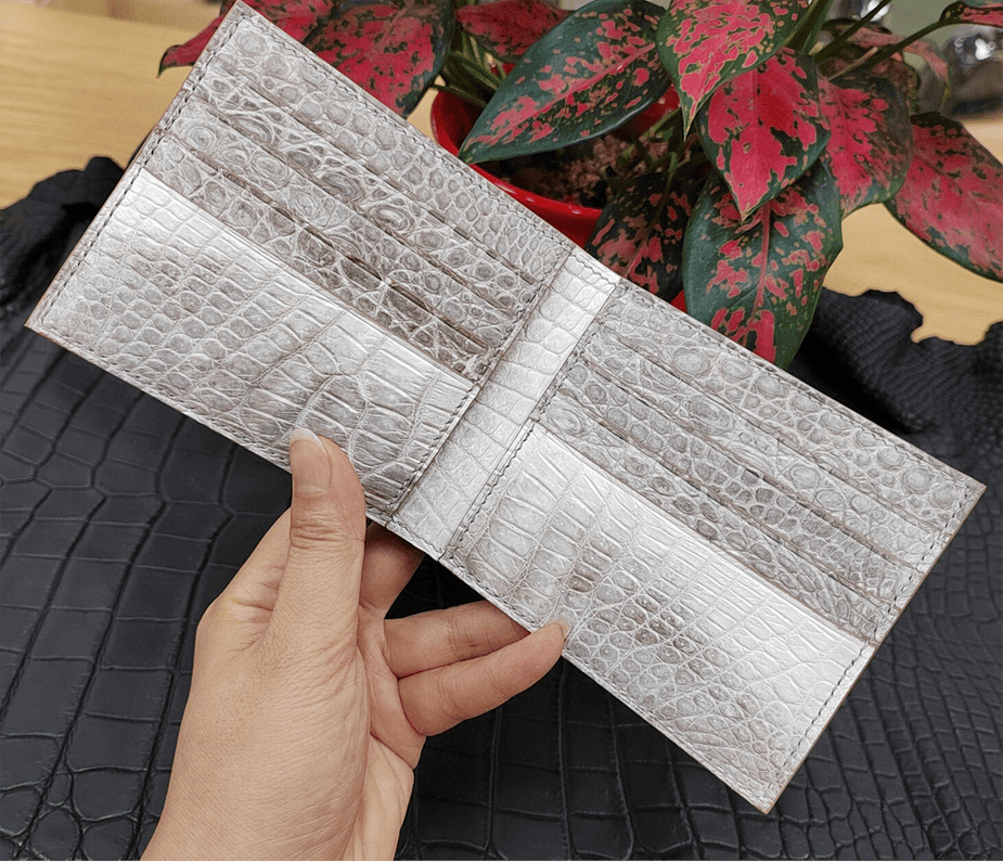 Himalaya White Genuine Crocodile Leather Wallet