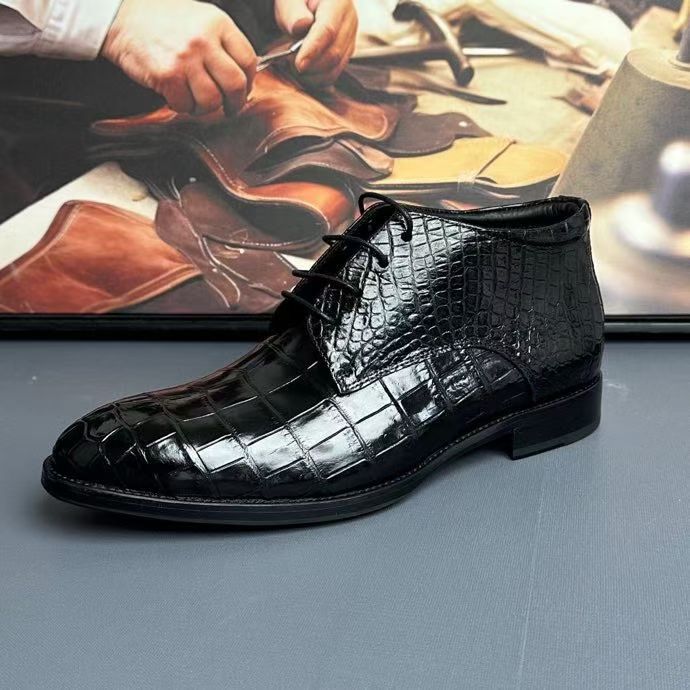 Crocodile Boots , Genuine Crocodile Leather Boots Black