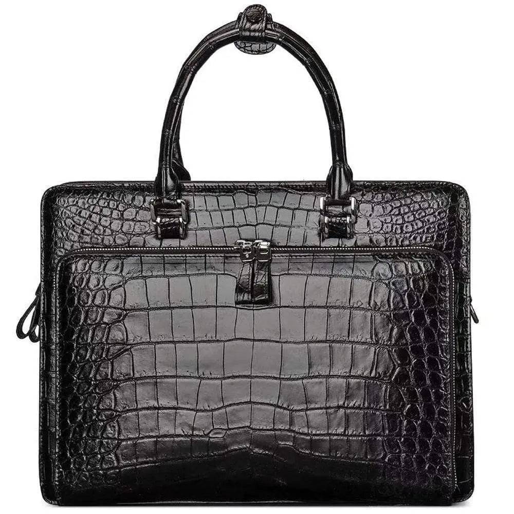 Men Briefcase Crocodile  Leather Handbag Mens Briefcases for Laptop Messenger Mens Business Bag