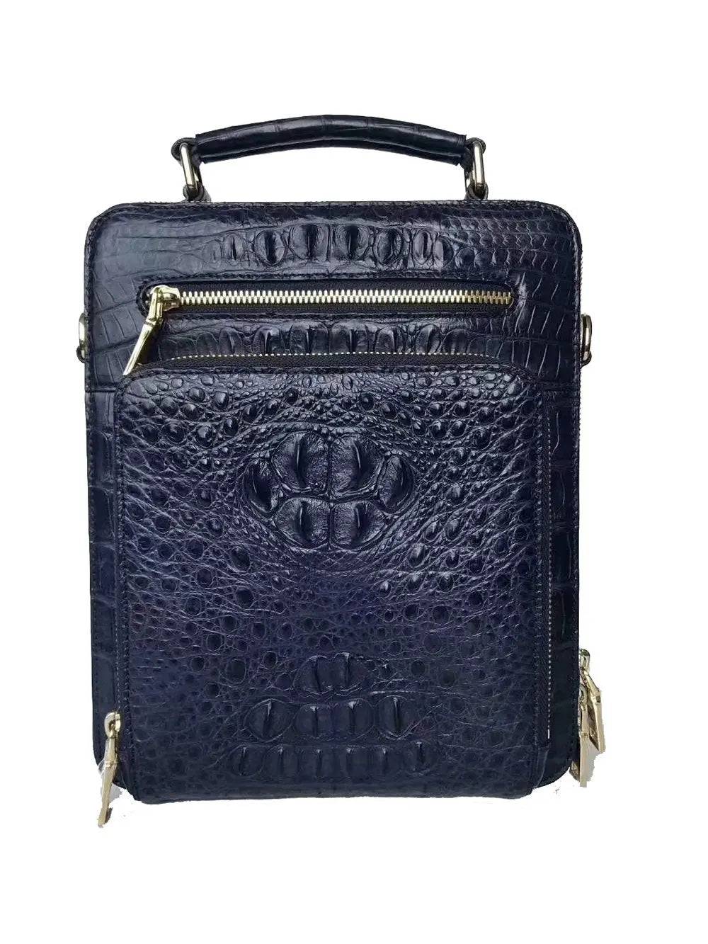 Men Briefcase ,Crocodile Leather Vertical Office Business Bag