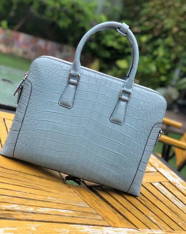 Men's Crocodile  Leather Laptop Bags Briefcase