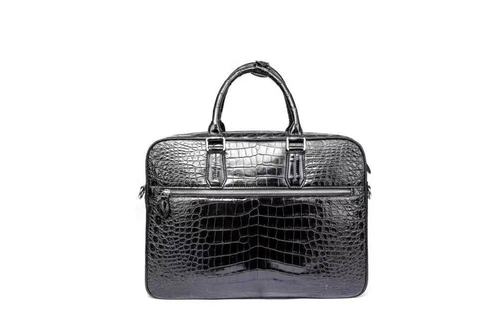 Men's Crocodile Leather  Black  Briefcase  Cross body Satchel Bags