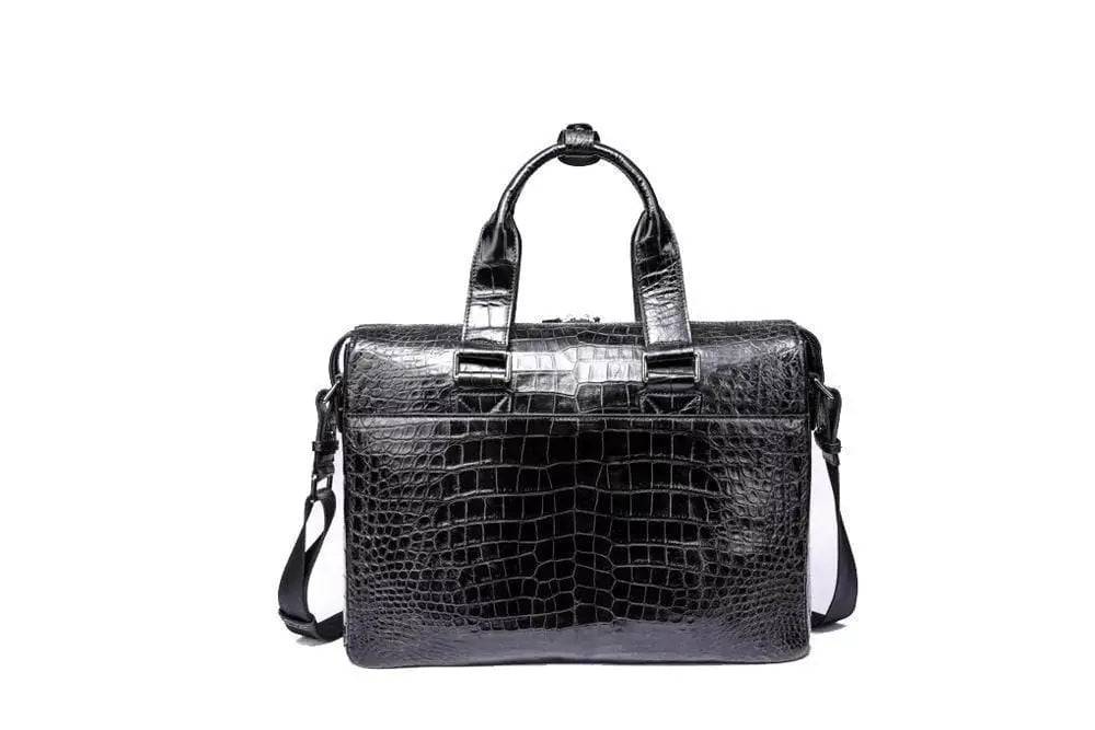 Men's Crocodile Leather  Black  Shoulder Bag  Cross body Tote Bags