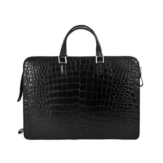 Men's Crocodile Leather Business Gentlemen Briefcase Attache