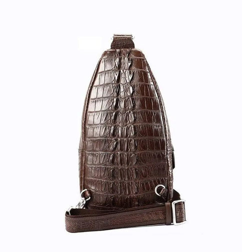 Men's Crocodile Leather Chest Sling  Cross Body Day Packs