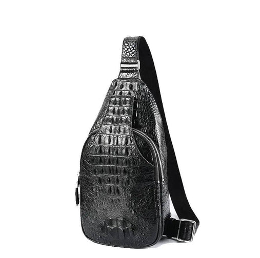Men's Crocodile Leather Chest Sling  Cross Body Day Packs