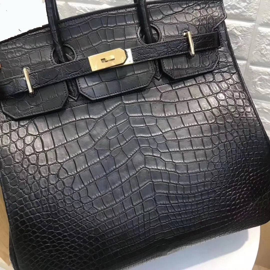 Men's Crocodile Leather Top Handle  Large Tote Bags