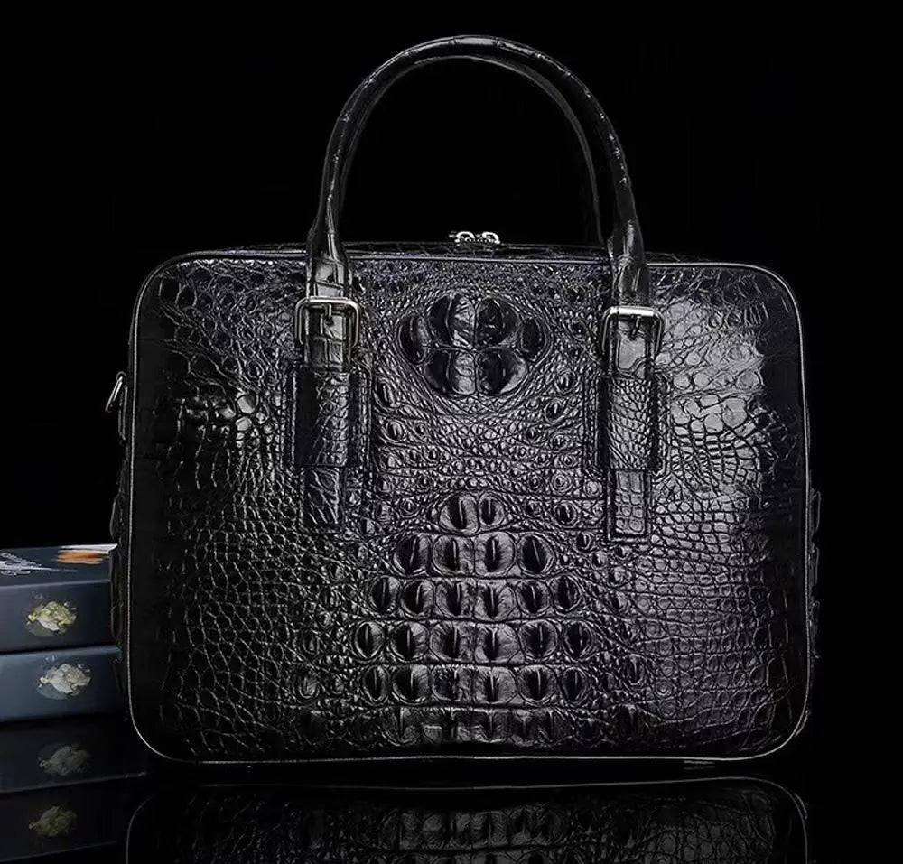 Men's Genuine Crocodile Leather Business Briefcase