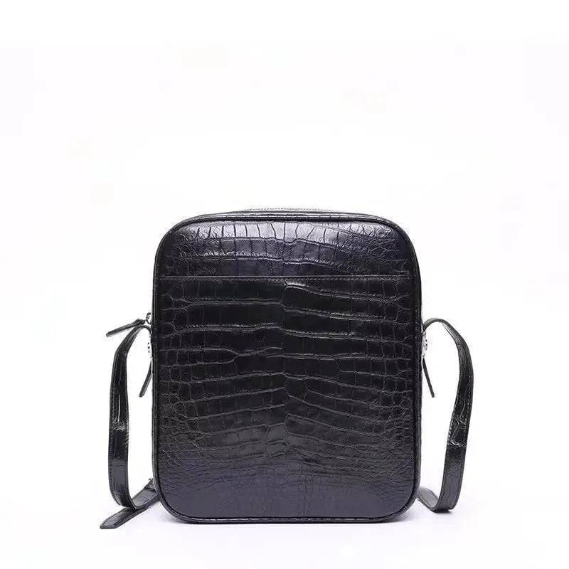 Men's Genuine Crocodile Leather Zip  Messenger Bag