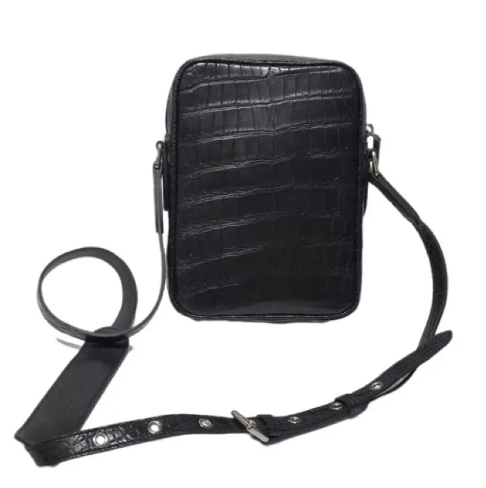 Mens Cross Body  Messenger Bags In Genuine Crocodile Leather Small Size