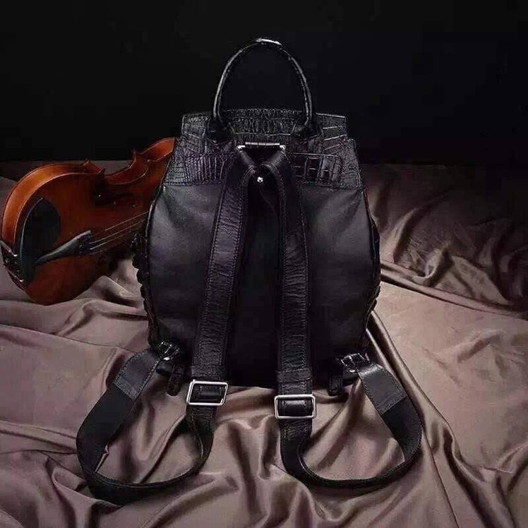 Mens Genuine Crocodile Leather Backpack