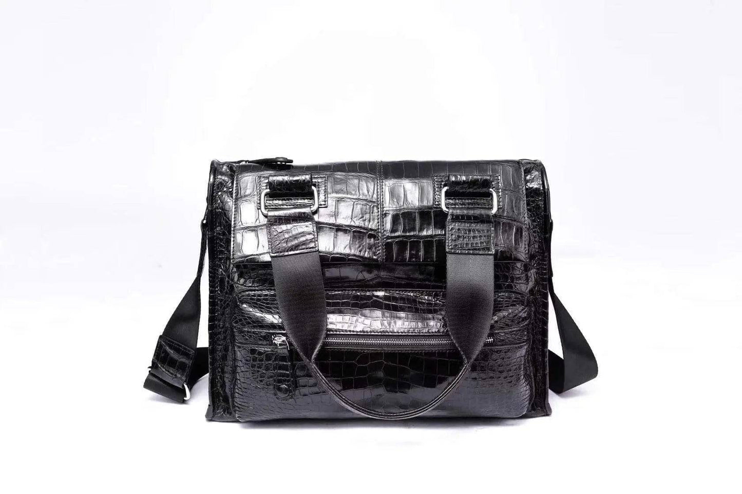 Mens Genuine Crocodile Leather Briefcase Messenger Bag