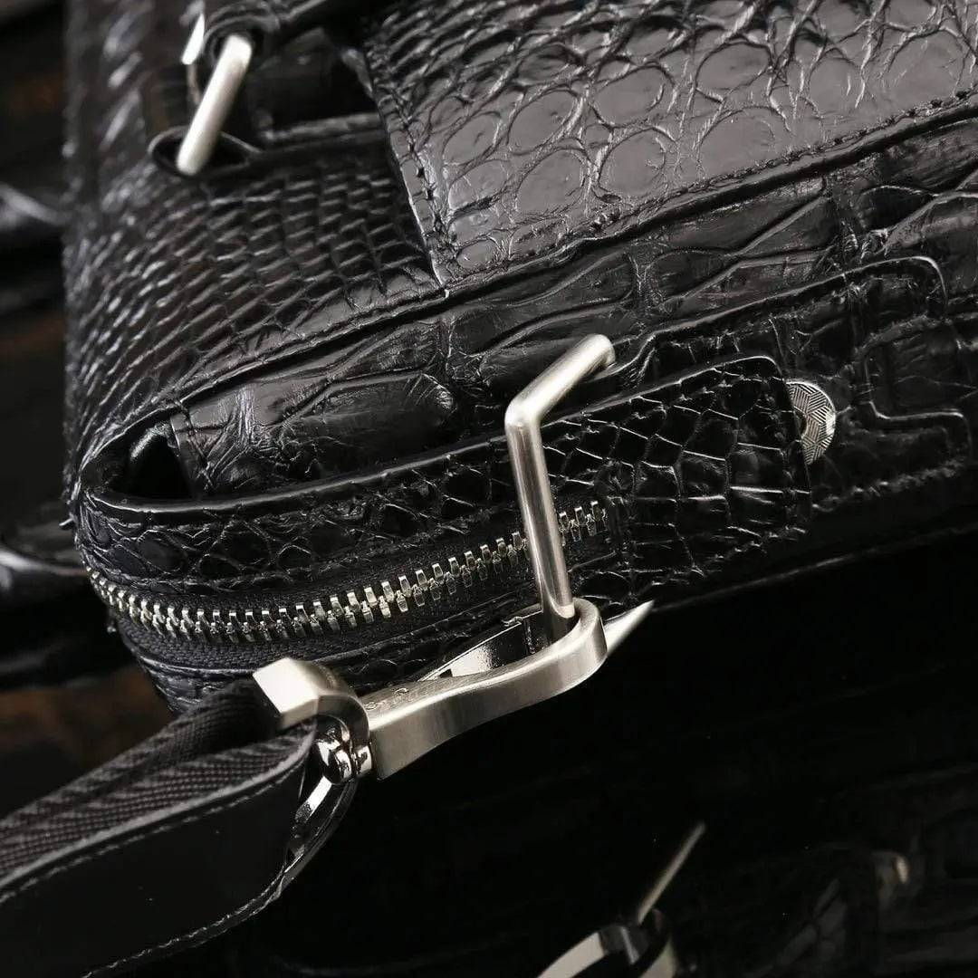 Mens Genuine Crocodile Leather Briefcase Messenger Handle Shoulder Bag