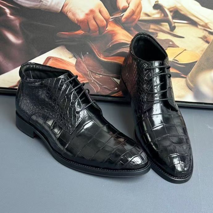 Crocodile Boots , Genuine Crocodile Leather Boots Black