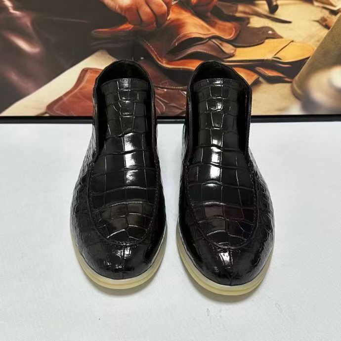 Men's Crocodile Leather Casual Ankle Boots