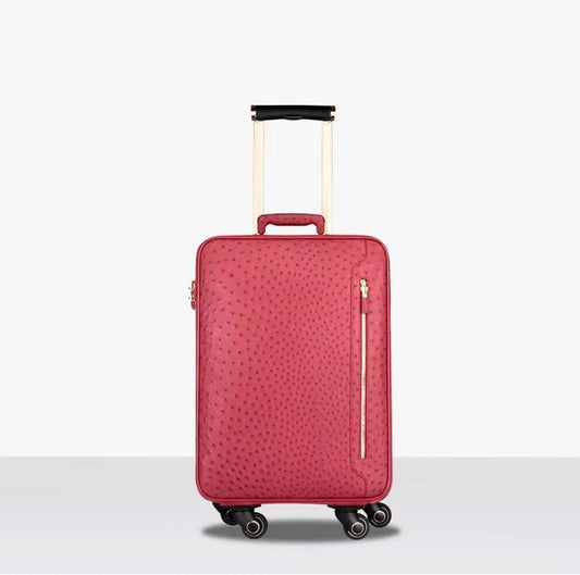 Ostrich  Leather 4-Wheeled Travelling Luggage Bags