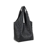 3D Studded Large Shopper Bag , Large Studded Shopper Satchel  Bag With Small Pouch
